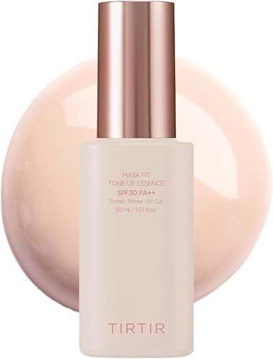 Essência TIRTIR Mask Fit Tone Up | Hidratante com Cor, Base 3 em 1, Efeito Pele de Vidro, Hidratação Profunda, Longa Duração, Cobertura Natural, Leve, Look Sem Maquiagem, 30ml