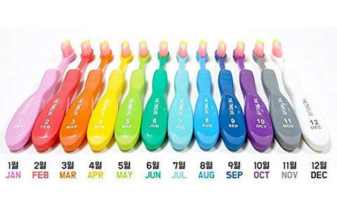 THE TWELVE - Escova de Dentes Infantil TheTwelve para 3-8 Anos Cores do Arco-Íris Embalagem com 12 Unidades