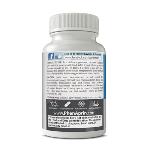 PhenAprin - Pílulas Dietéticas para Perda de Peso e Estímulo de Energia – Queimador de Gordura Ótimo e Supressor de Apetite. Ajuda a Manter e Controlar o Apetite