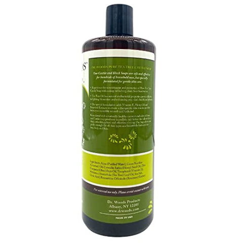 Sabonete Líquido Castela de Tea Tree Puro, 946 ml (Pack com 2) - Dr. Woods