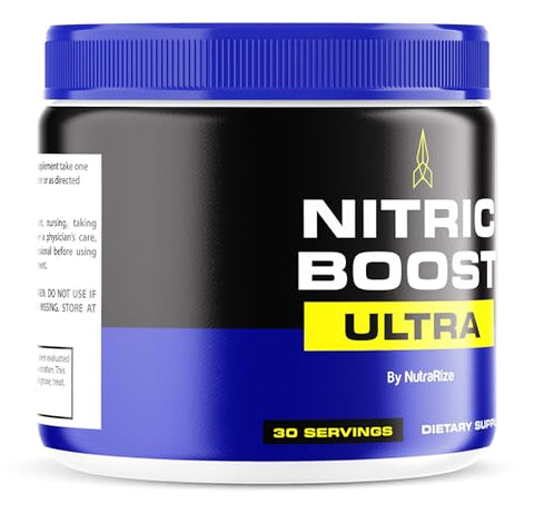 NutraRize - Nitric Boost Ultra Powder – Fórmula Oficial para Energia e Fluxo Sanguíneo – Booster Ultra em Pote – Avaliações NitricBoost Ultra (30 Porções)