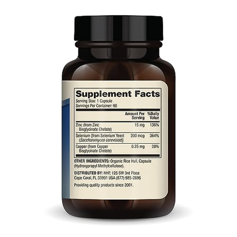 Zinco Plus Selênio, 90 Porções (90 Cápsulas), Suplemento Alimentar, Suporte à Saúde Imunológica, Não Transgênico, Certificado pela NSF - Dr. Mercola