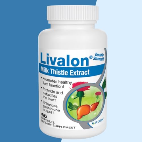 Vitamins | Livalon | Extrato de Cardo Mariano | 80% Silymarin | Desintoxicação Natural do Fígado | Cápsulas Vegetais | 60 Unidades - Roex