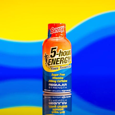 Tiro de Energia Regular, Sabor de Frutas Vermelhas, Zero Calorias – 30ml - 5-hour ENERGY