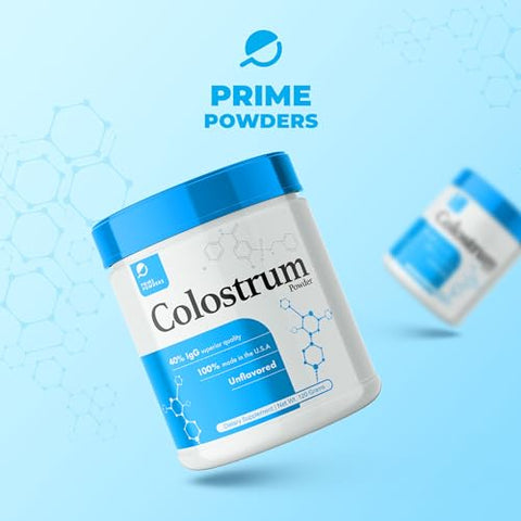 Prime Powders - Colostro com mais de 40% de IgG, proveniente de pasto, para saúde intestinal, imunidade contra inchaço e pele saudável