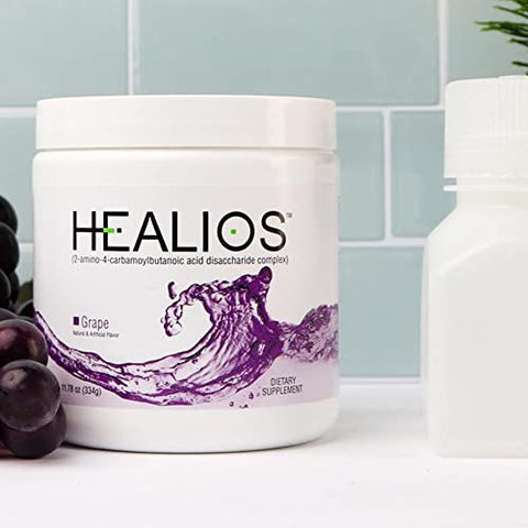 Healios - HEALIOS – Suplemento Oral e Dietético de Sabor Uva, em Pó, Fonte Natural de L-Glutamina, Trehalose e L-Arginina, 330g