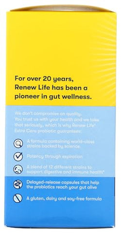 Renew Life - PROBIOTIC Extra Care 50B – Cuidado Extra com Probióticos 50 Bilhões UFC