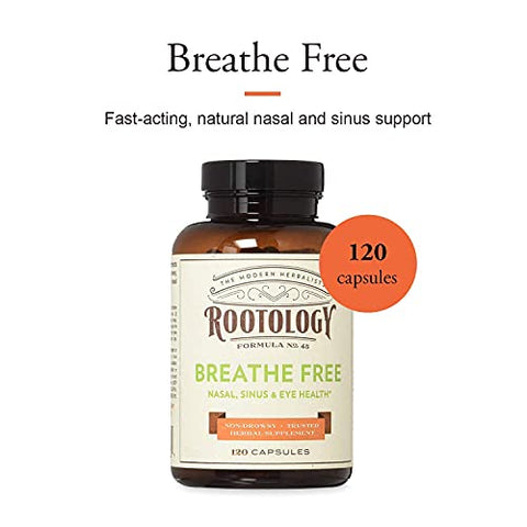 Breathe Free – Nasal Natural: Alívio Respiratório com Ervas Poderosas | 30 Cápsulas - Rootology