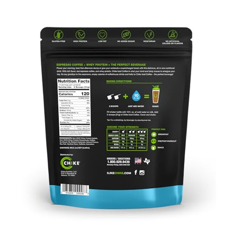 CHIKE - Chike Original Café Gelado com Alto Teor de Proteína, 20g Proteína, 2 Shots de Espresso, 1g Açúcar, Amigo da Dieta Keto e Sem Glúten, 14 Porções (425ml)
