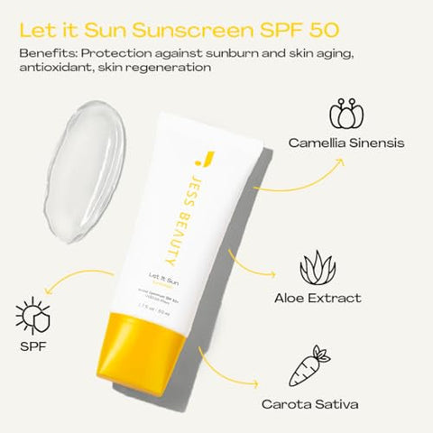 JESS BEAUTY - Protetor Solar Jess Beauty Let it Sun 50, Chá Verde – 50g