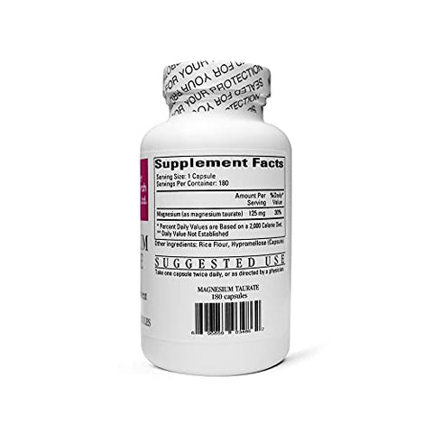 Magnésio Taurato 125 mg Cardiovascular Research, Branco Cremoso, 180 Cápsulas (MAGT2)