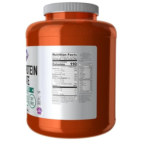Sports Nutrition – Whey Protein Isolate 25g com BCAAs em Pó Sem Sabor 5 Libras - NOW Foods