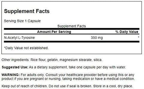 N-Acetyl L-Tyrosine – Suplemento de Aminoácido para Apoiar a Saúde Geral do Cérebro - Swanson