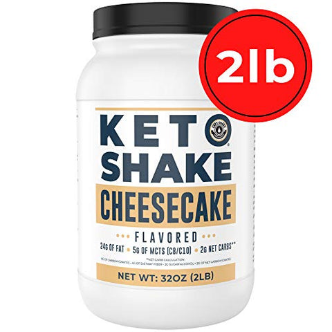 Left Coast Performance - Cheesecake Keto Shake Substituto de Refeição [900g] – Pó para Shake de Proteína Low Carb, Rico em Gorduras com MCTs, Peptídeos de Colágeno e Verdadeiro Cream Cheese dos EUA