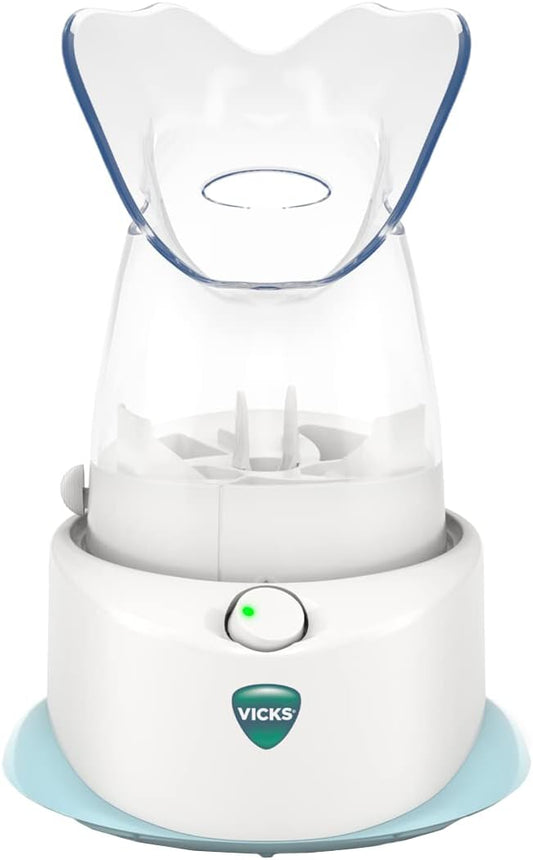 V1200 Inalador Pessoal a Vapor com Máscara Facial Suave para Alívio Direcionado do Vapor, Auxilia Problemas de Sinusite, Congestão, Tosse, Use com Vicks VapoPads de Mentol Calmante - Vicks