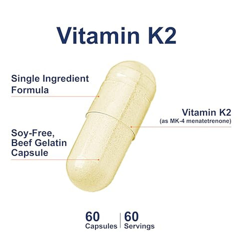 Vitamina K2, MK-4 (Menatetrenona), Suplemento de Vitamina K, Ósseo - Carlson