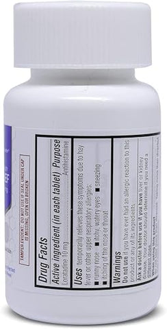 Loratadine 10mg – Alívio de Alergia Não Sonolento 24 Horas | Antialérgico para Coriza, Espirros, Coceira e Olhos Lacrimejantes | Frasco com 365 Comprimidos - ValuMeds
