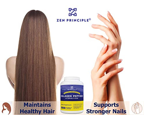 Colágeno Hidrolisado em Pó 5 lb. Proteína Anti-Envelhecimento Personalizada para Cabelos, Pele e Articulações Saudáveis - Zen Principle