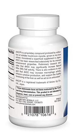 AHCC 500mg – 60 Cápsulas | Potente Suporte Imunológico - Planetary Herbals