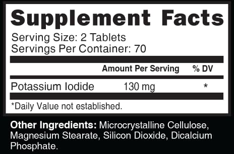 Nature's Fusions - Comprimidos de Iodeto de Potássio 130 mg (2 Pacotes) – (280 Comprimidos) EXP 10/2032 – Pílulas de Iodo de Potássio YODO Naciente, Pílulas Anti Queda Nuclear