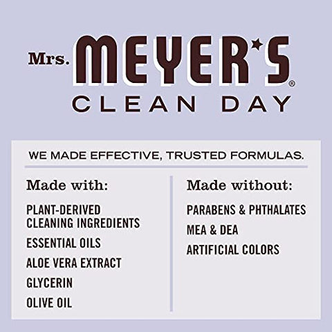 MRS. MEYER'S CLEAN DAY - Recarga de Sabonete Líquido MRS. MEYER’S CLEAN DAY, Fórmula Biodegradável com Óleos Essenciais, Lavanda, 33 ml – Pacote com 6 unidades