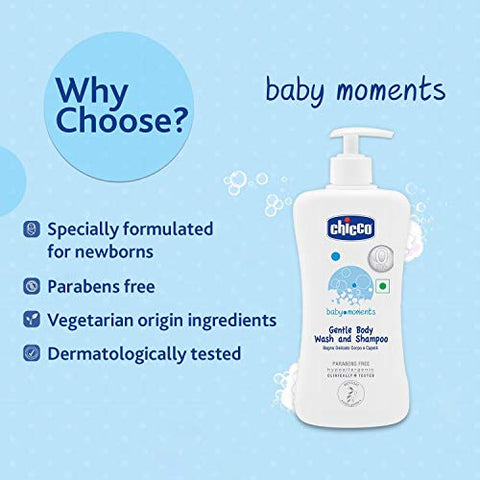 Baby Moments – Shampoo e Sabonete Líquido Suave (500ml) - Chicco