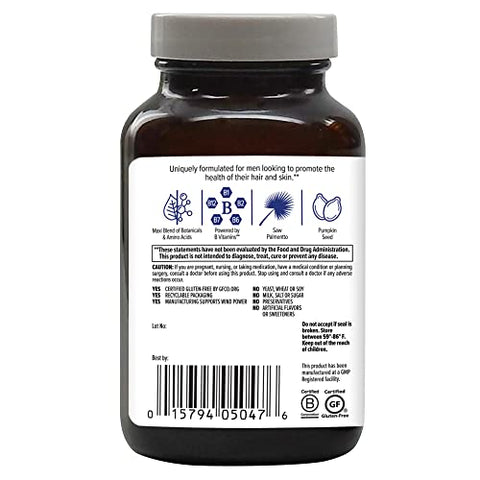 Maxi-Hair for Men – 2000mcg Biotina, Saw Palmetto, Óleo de Semente de Abóbora, DIM, Potássio, Magnésio, Cálcio | Cabelos Fortes e Saudáveis - Country Life