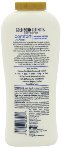 Ultimate Comfort Body Powder 300g (Pack of 3), Fórmula sem Talco com Aloe - Gold Bond