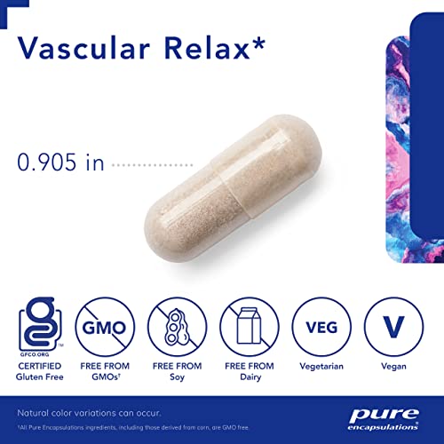Vascular Relax | Combinação Hipoalergênica para Relaxamento Vascular Saudável e Saúde Circulatória Geral | 120 Cápsulas - Pure Encapsulations