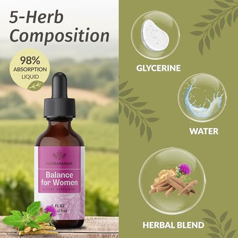 Balance Drops – Cardo Mariano, Vitex Berry, Angelica, Raiz de Maca | Marca HERBAMAMA - HERBAMAMA