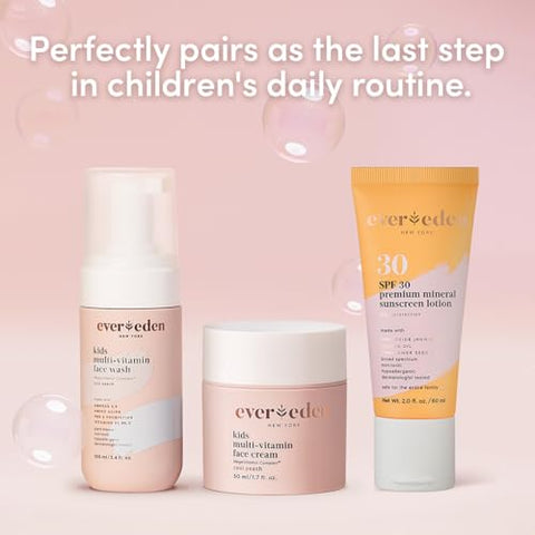 Premium Protetor Solar Mineral SPF30: Protetor Solar Mineral Seguro para Bebês e Toda a Família – Protetor Solar Infantil Não-Nano para UVA o Ano Todo - Evereden