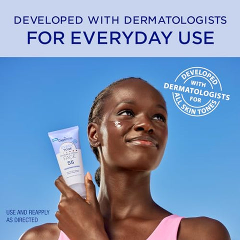 Protetor Solar Facial FPS 55, Leve, Transparente para Todos os Tons de Pele, 60 ml - Coppertone