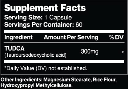 Leviathan Nutrition - TUDCA Bile Salts 300mg – Suplemento Tudca (Ácido Tauroursodeoxicólico) 60 Cápsulas