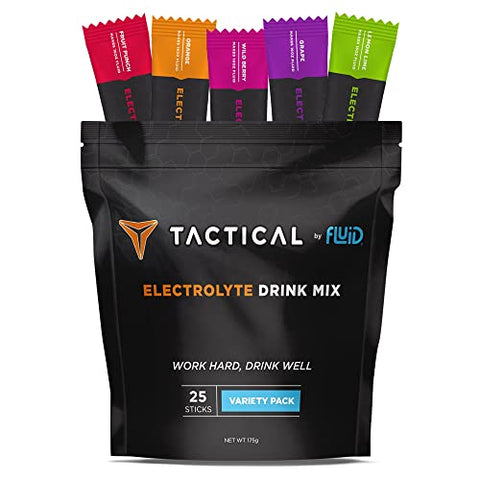 Pacotes de Pó de Eletrólitos, Acelere a Re-Hidratação, Baixo Açúcar, Mistura de Bebida de Eletrólitos, Previna a Desidratação, Elimine Cãibras (Pacote Variado) - Fluid Tactical
