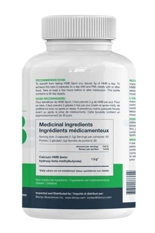 Blonyx - HMB Sport Capsules – 3g Diários de HMB de Alta Pureza, Melhora o Desempenho