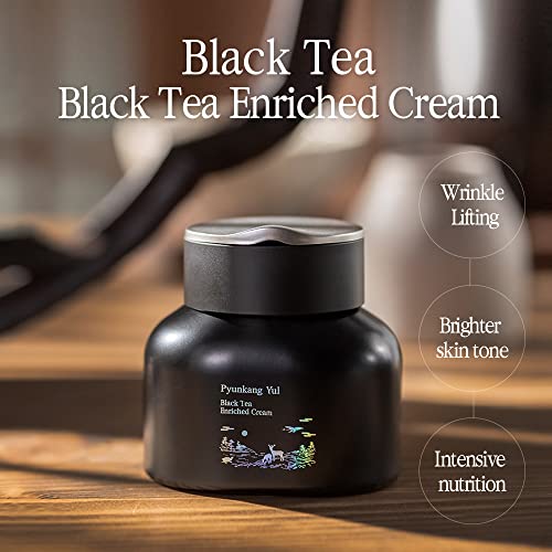 Creme Pyunkang Yul [PKY] Chá Preto Enriquecido para Anti-idade, Nutrição Concentrada para Cuidados com Linhas Finas com Kombucha, Extrato de Ginseng, Zero Irritação, Skincare Coreana (60ml)