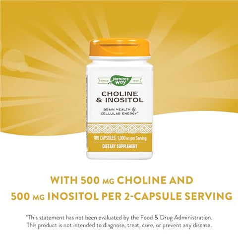 Nature's Way - Nature’s Way Choline – Potencialize sua saúde cerebral com este suplemento essencial – 60 cápsulas de 500mg