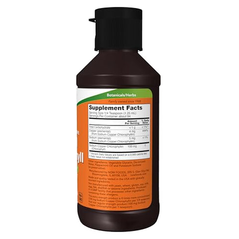 Suplementos, Clorofila Líquida Extra Forte de Hortelã, Desodorizador Interno*, Promove Limpeza - NOW Foods