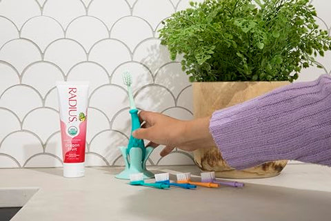 Pasta de Dente Orgânica para Crianças 85g Livre de Químicos Tóxicos e Glúten, com Dragon Fruit, para Melhorar a Saúde das Gengivas de Crianças a partir de 6 Meses – Pacote com 3 - RADIUS