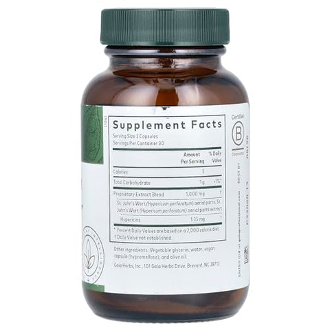 Gaia Herbs - Gaia PRO Hipérico de São João – Potencialize seu bem-estar com a marca líder em ervas naturais