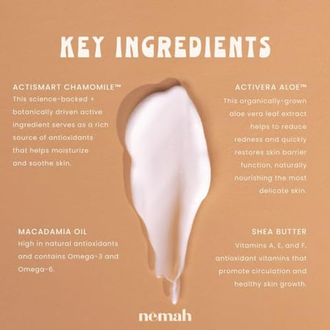Nemah - Nēmah Loção para Bebês Recém-Nascidos – Loção Calmante para Pele Sensível, Hidratante para Banho do Bebê, Loção Corporal Orgânica para Bebês, Aloe Vera Ativadora, Camomila Actismart
