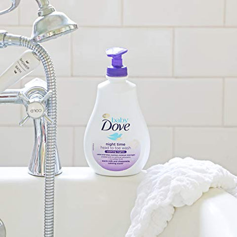 Calming Moisture Sensitive Skin Night Time Wash 3 Pack – Banho Noturno Hipoalergênico e Sem Lágrimas, Perfumado, Adequado para Recém-Nascidos, 400 ml (3x 13.52 oz) - Baby Dove