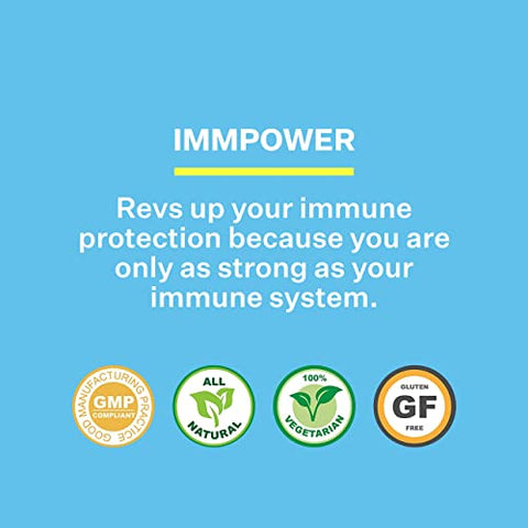 American BioSciences - ImmPower – Extrato de Cogumelo AHCC para Suporte ao Sistema Imunológico – Suplemento de Suporte Imunológico para Adultos – Suporta a Função de Citocinas – 60 Cápsulas Vegetarianas, 500mg/cápsula