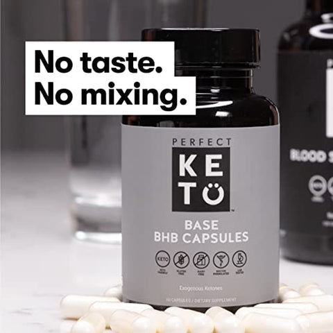 Cápsulas de Cetonas Exógenas Perfect Keto, Sal de BHB Livre de Glúten para a Cetose – 60 cápsulas