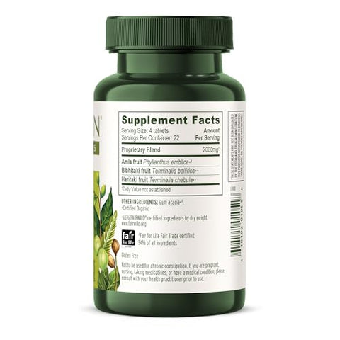 Triphala Tablets – Suplemento Orgânico de Triphala com Amla e Haritaki | 60 comprimidos | 100% Natural | Frete Grátis - Banyan Botanicals