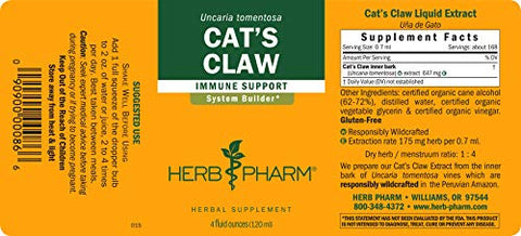 Extrato de UNA de Gato para Suporte ao Sistema Imunológico – 120 ml - Herb Pharm