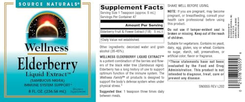 Extrato Líquido de Sabugueiro Source Naturals Wellness para Suporte ao Sistema Imunológico – Sambucus nigra – 240 ml