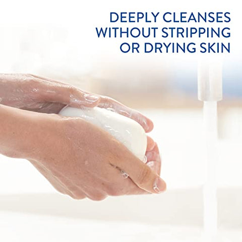 Sabonete em Barra Cetaphil, Limpeza Profunda para Rosto e Corpo, 130g (Pack com 6), Para Pele Seca a Normal, Sensível, Livre de Sabão, Hipoalergênico, Sem Parabenos, Remove Maquiagem, Sujeira e Oleosidade