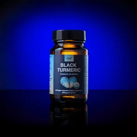 New Universe Food - Cápsulas Veganas de Raiz de Cúrcuma Negra Orgânica 350mg – Cultivada nos EUA – Livre de Glúten – Não Transgênica – Suporte Natural para as Articulações – Resposta Inflamatória Saudável – Imunidade Adequada