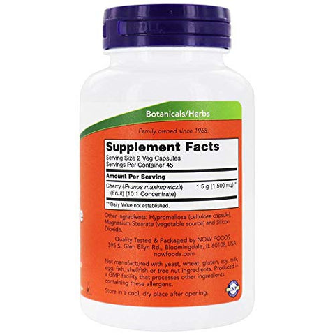 NOW Foods - Now Foods Concentrado de Cereja 750 mg – 90 Cápsulas Vegetais 2 Pack | 100% Natural | Antioxidante Potente